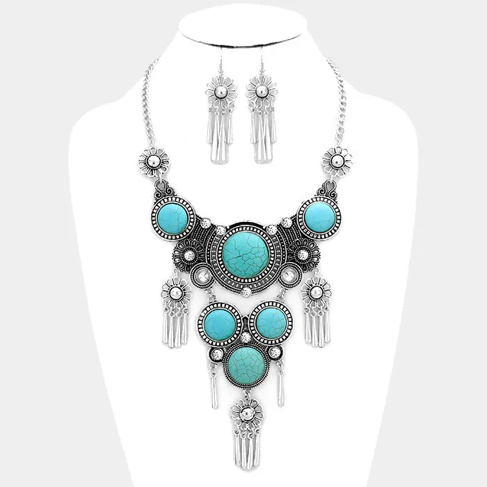 iLLASPARKZ Tribal Turquoise Bib Necklace