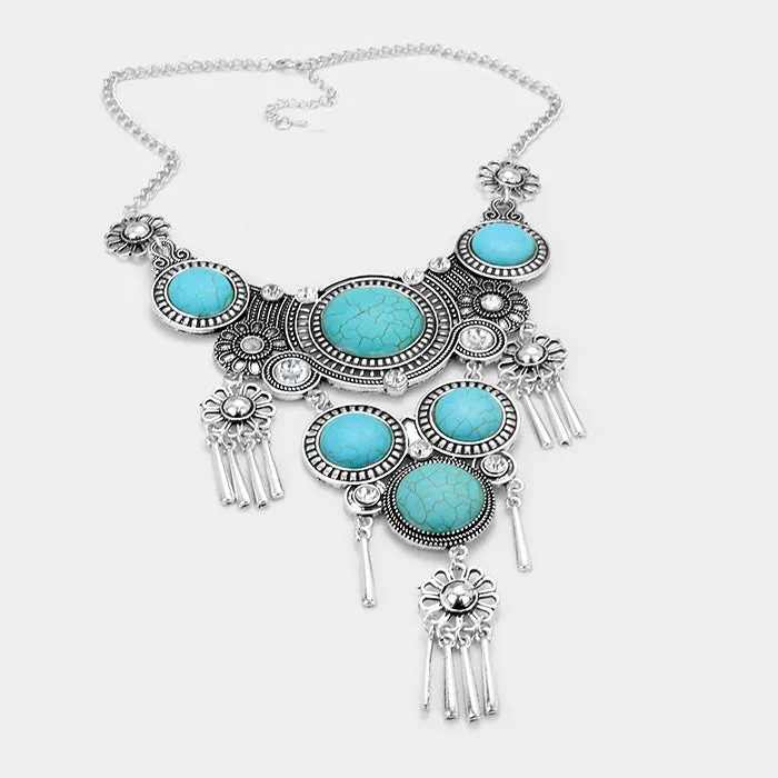 iLLASPARKZ Tribal Turquoise Bib Necklace