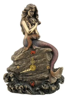 Mermaid Mother & Baby Clock