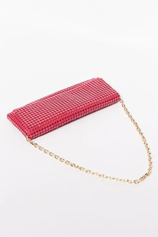 Mesh Flap Bag - Fuchsia