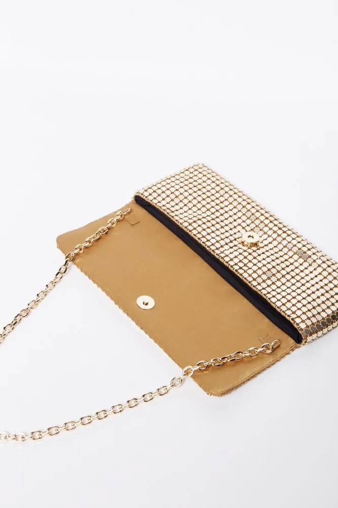 Mesh Flap Bag - Gold