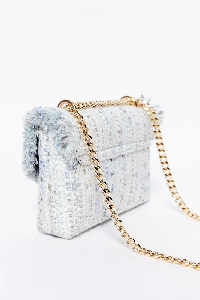 Mini Fringed Crossbody - Blue