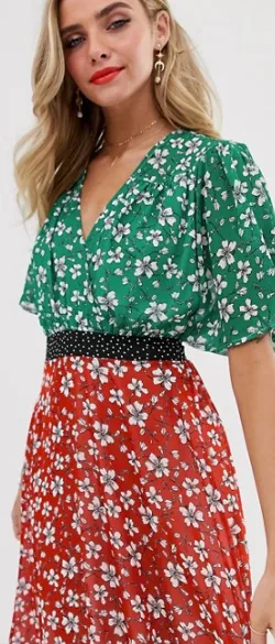 Mix Match Floral Dress