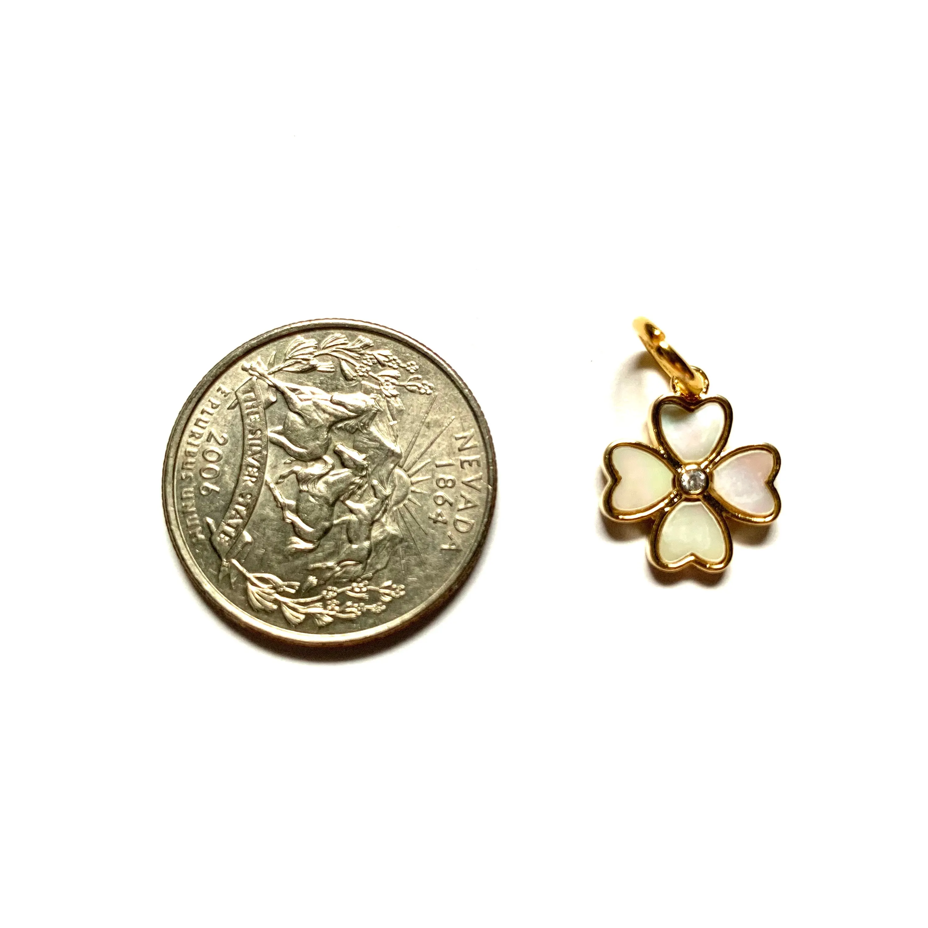 Mother of Pearl Clover Charm