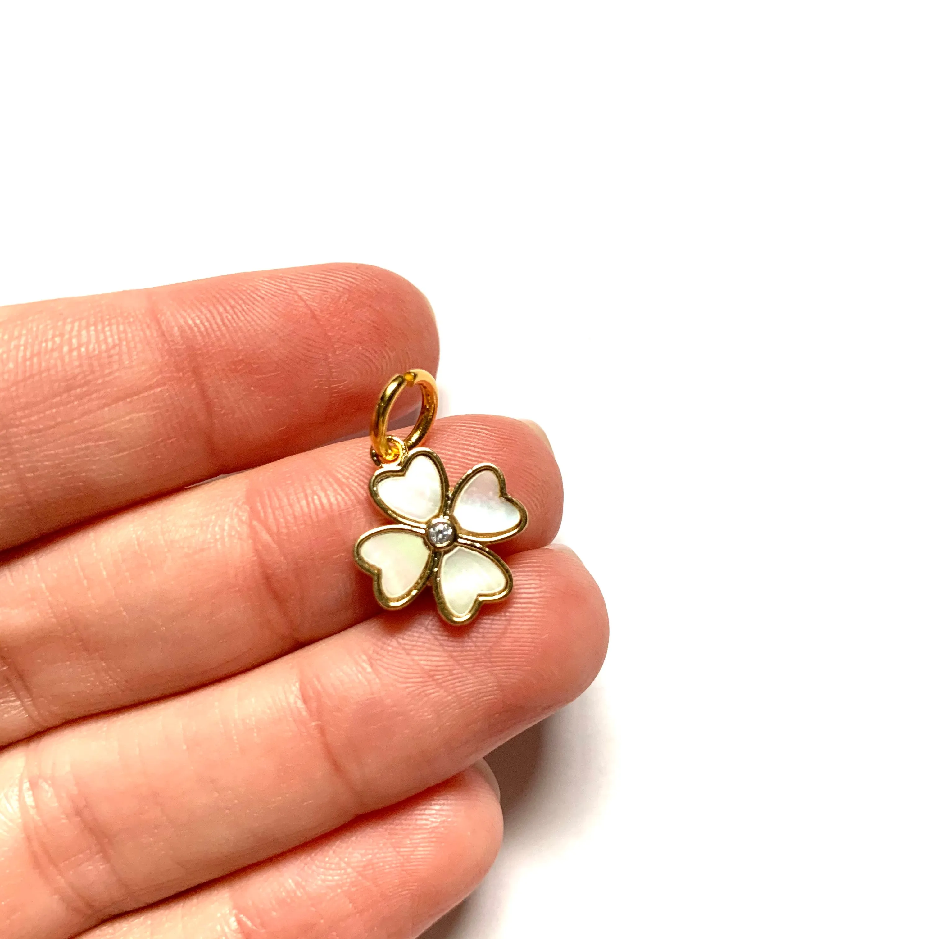 Mother of Pearl Clover Charm