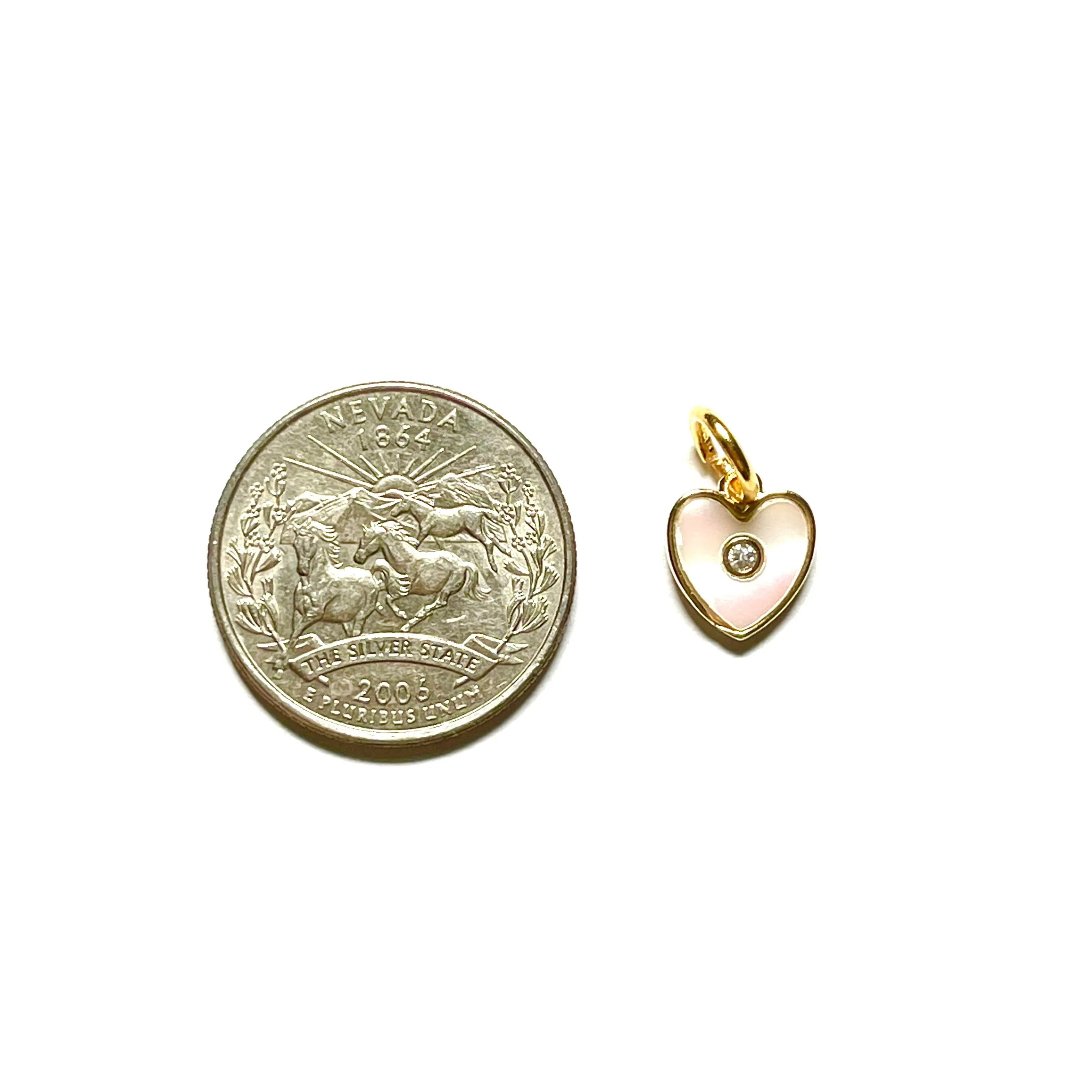 Mother of Pearl Heart Charm