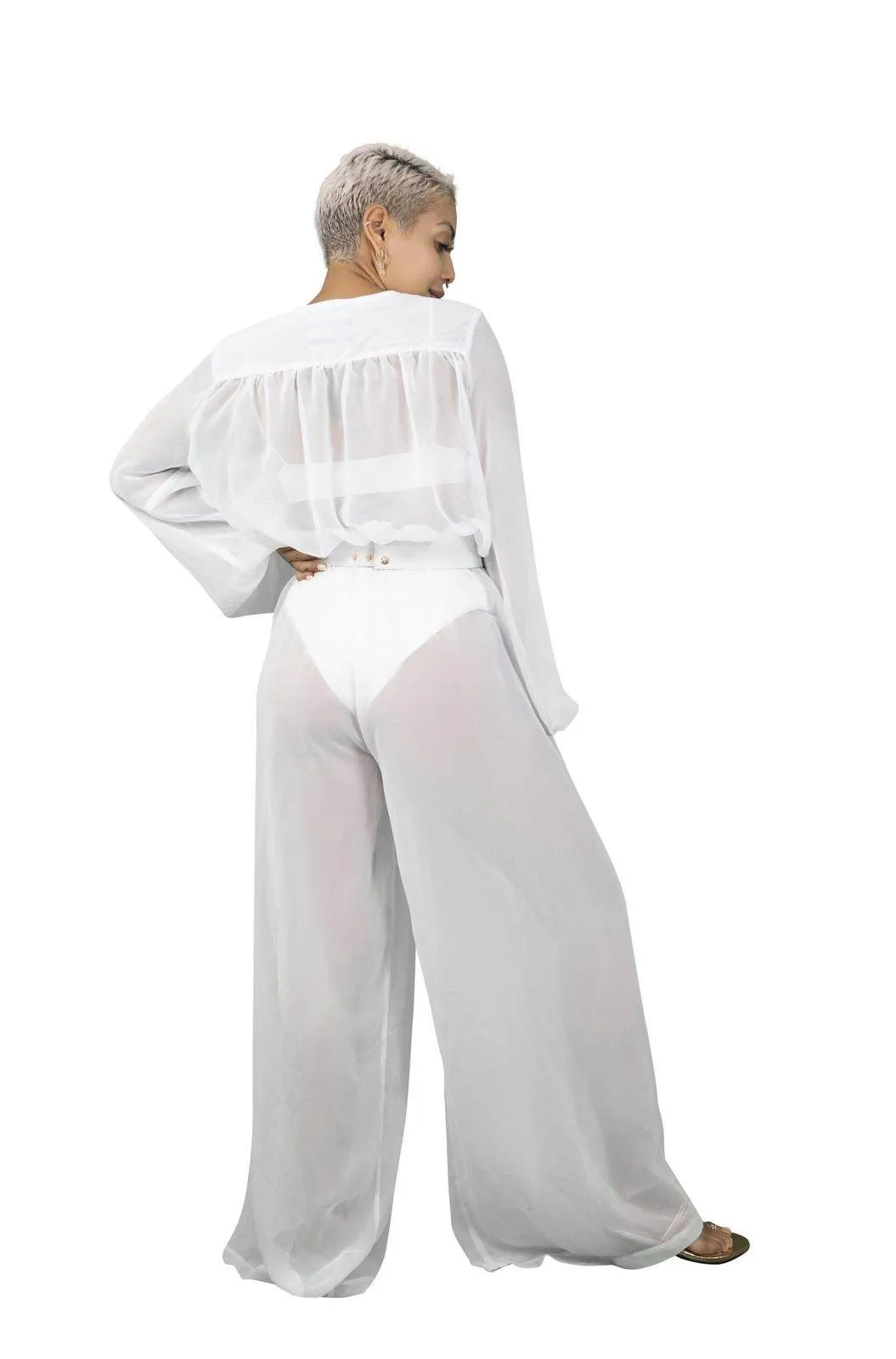 Oasis White Chiffon Jumpsuit