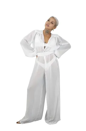 Oasis White Chiffon Jumpsuit