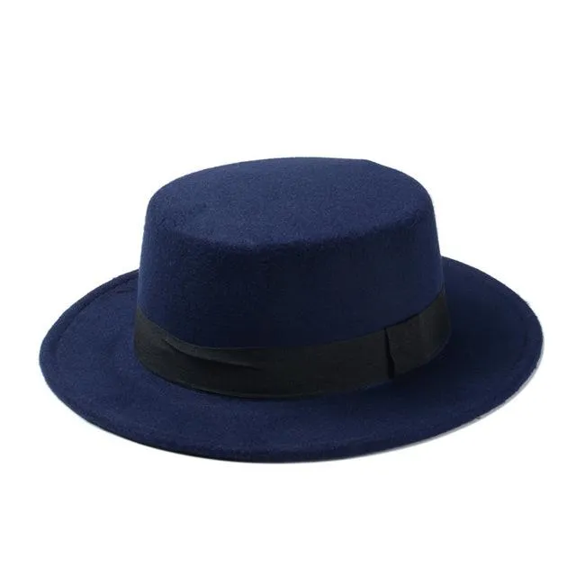 Oval Top Flat Dome Fedora Bowler Sun Hat for Men Women in 10 Colors