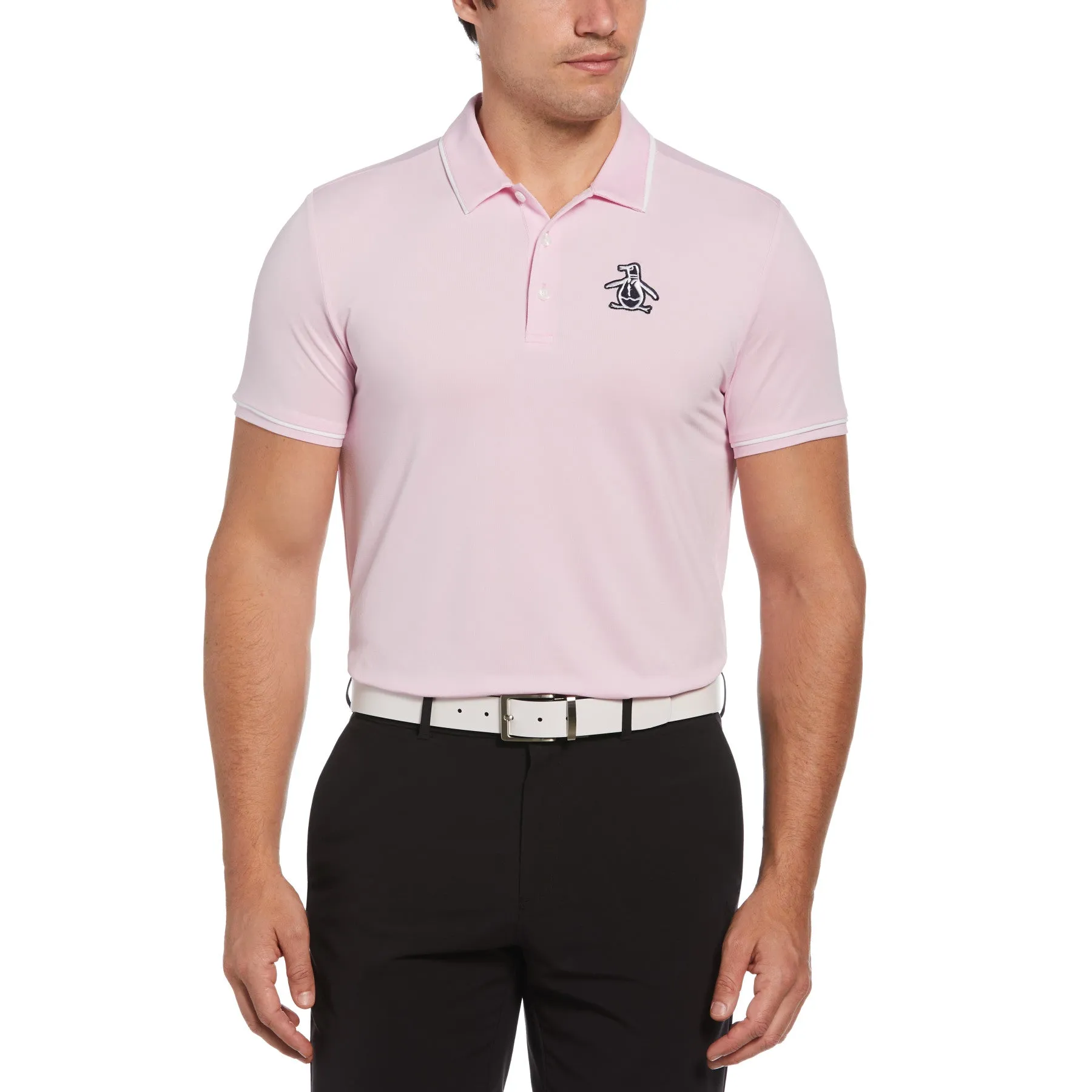 Oversized Pete Tipped Short Sleeve Golf Polo Shirt In Gelato Pink