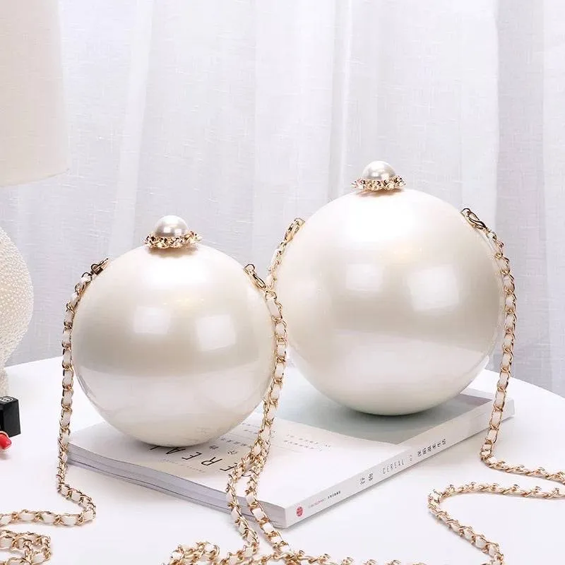 Pearl Inspired Round Evening Clutch