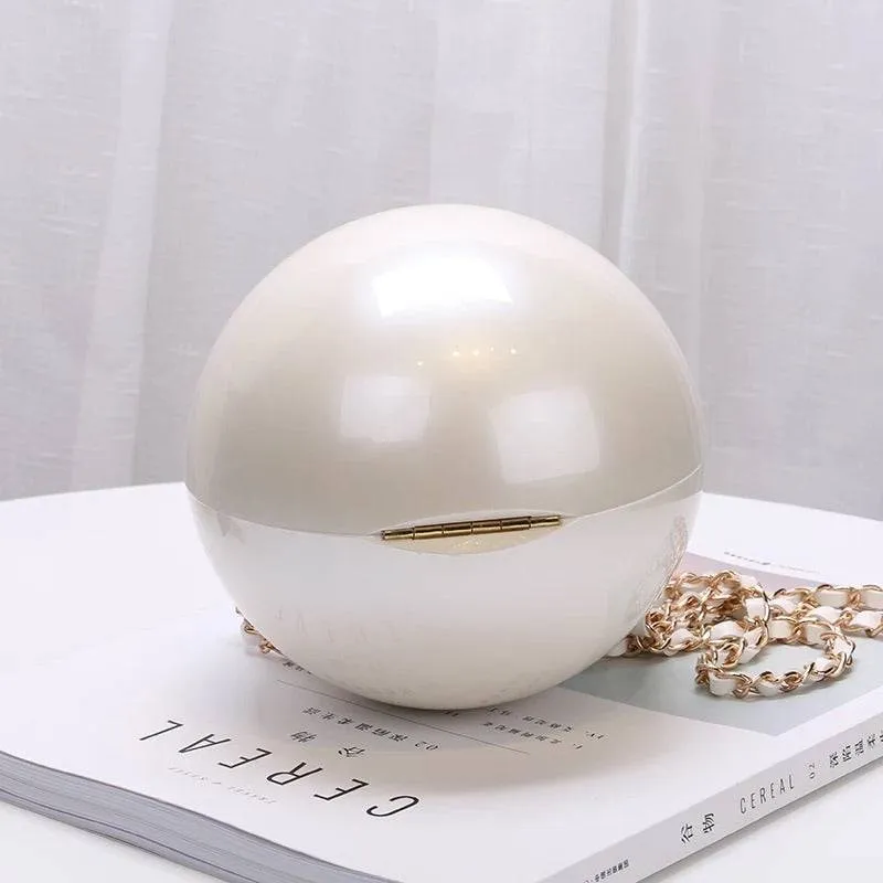 Pearl Inspired Round Evening Clutch