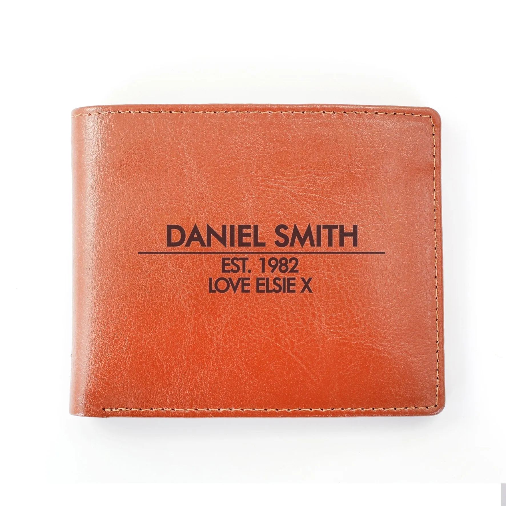 Personalised Classic Tan Leather Wallet