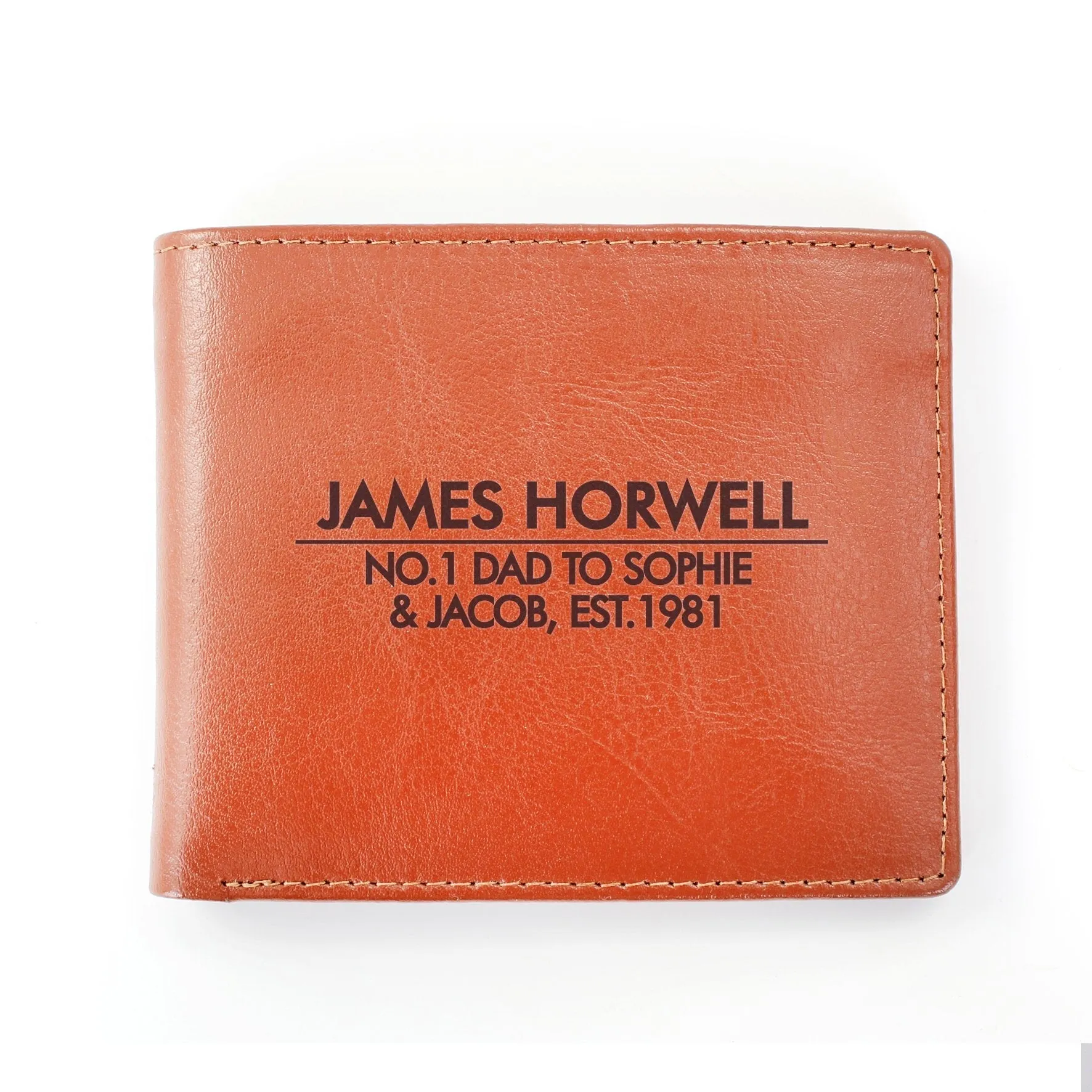 Personalised Classic Tan Leather Wallet