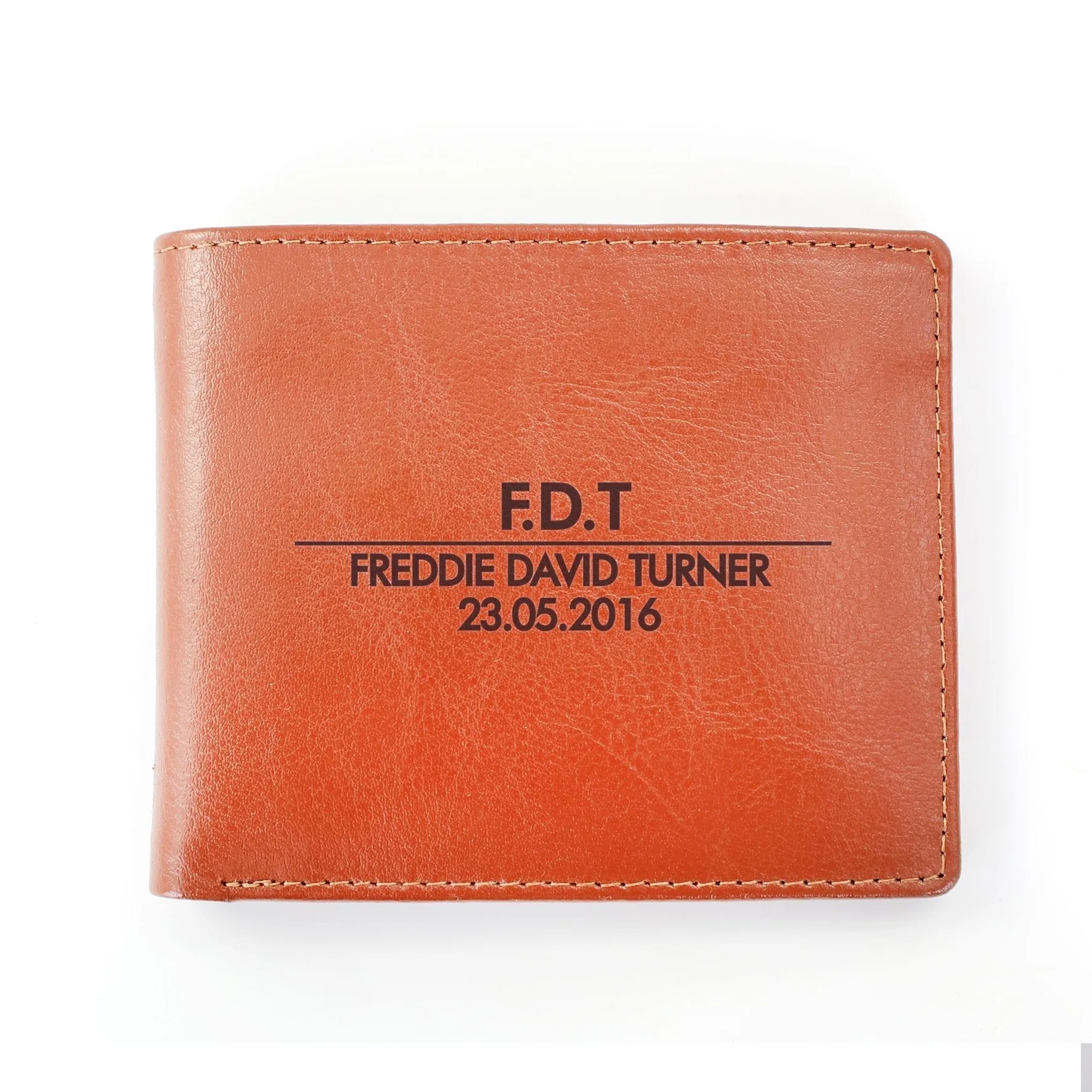 Personalised Classic Tan Leather Wallet