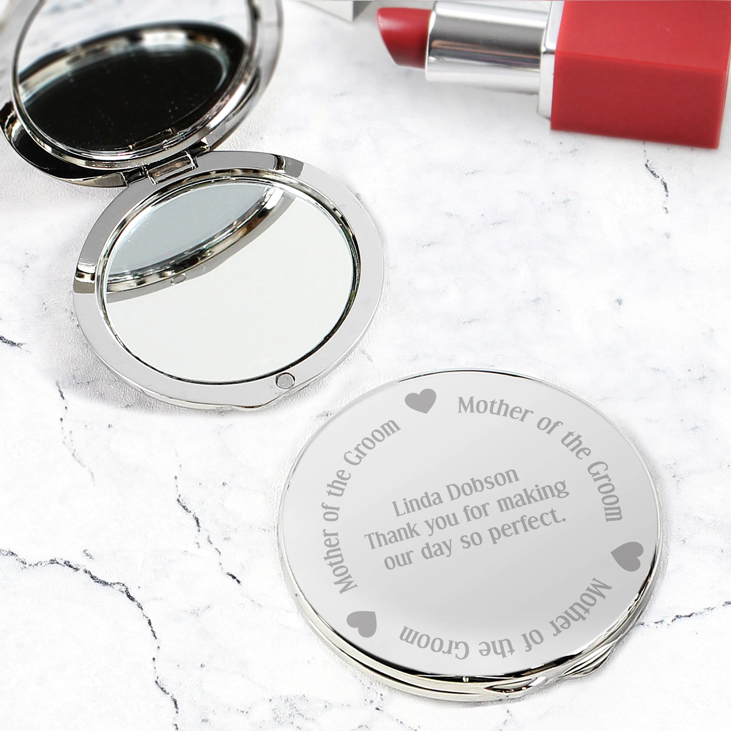 Personalised Mother of the Groom Compact Mirror