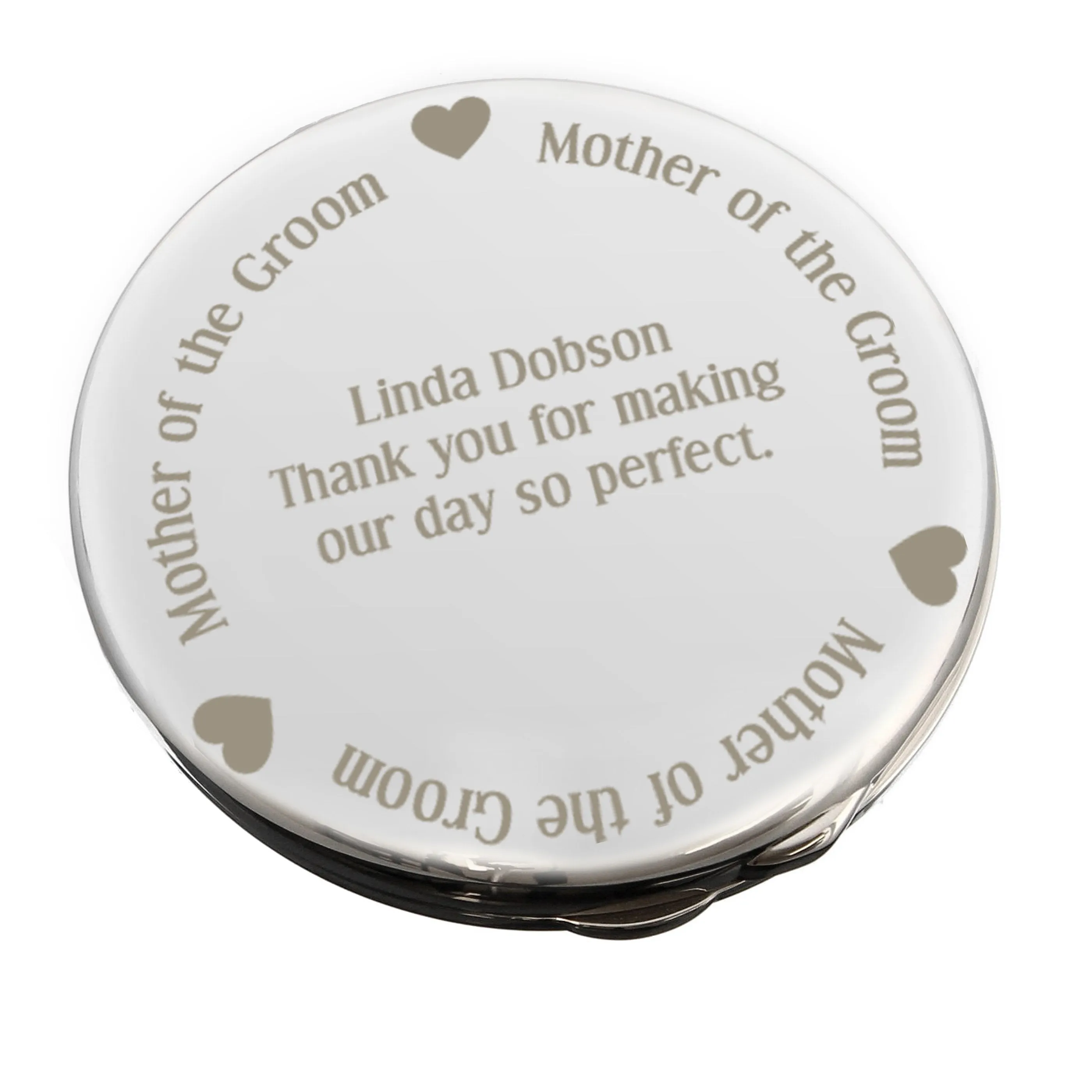 Personalised Mother of the Groom Compact Mirror