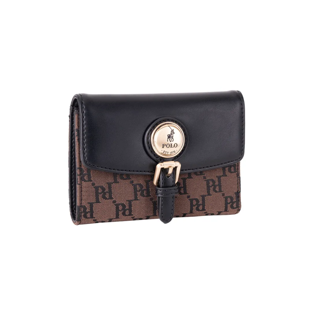 Polo Premier Compact Clutch Purse  Brown