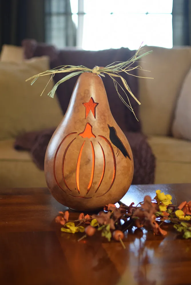 Pumpkin Silhouette Gourd - Available in Multiple Sizes