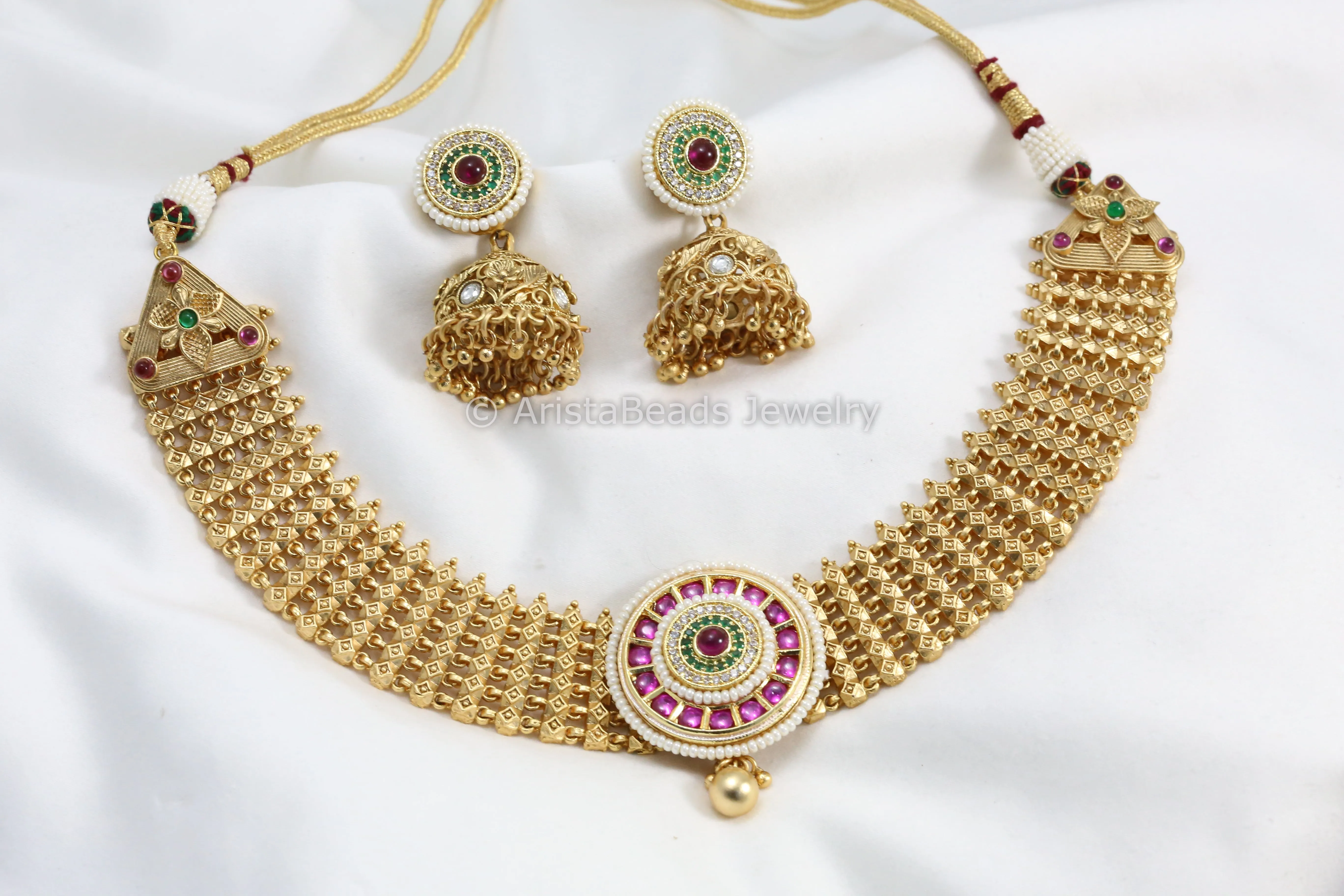 Real Gold Replica Kemp Kundan Set