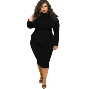 Sales First Women's Perfect Sexy Loose Stretchy Plus Size Solid Color Dresses with Bowknot