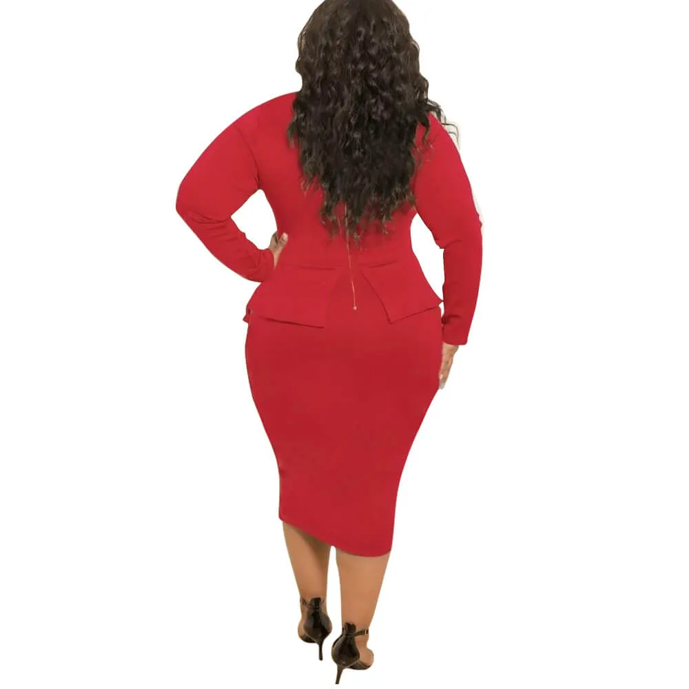 Sales First Women's Perfect Sexy Loose Stretchy Plus Size Solid Color Dresses with Bowknot