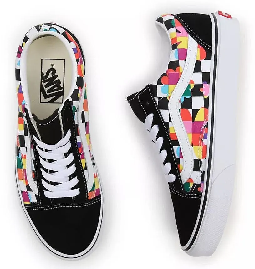 shoes Vans Old Skool - Floral Checkerboard/Black/True White