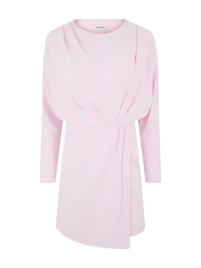 Simkhai Tasha Long Sleeve Draped Mini Dress in Cherry Blossom