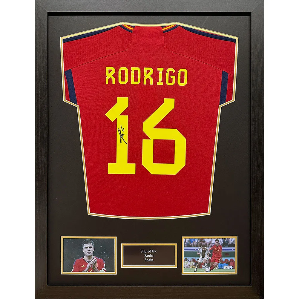 Spain Rodri Signed Shirt (Framed)