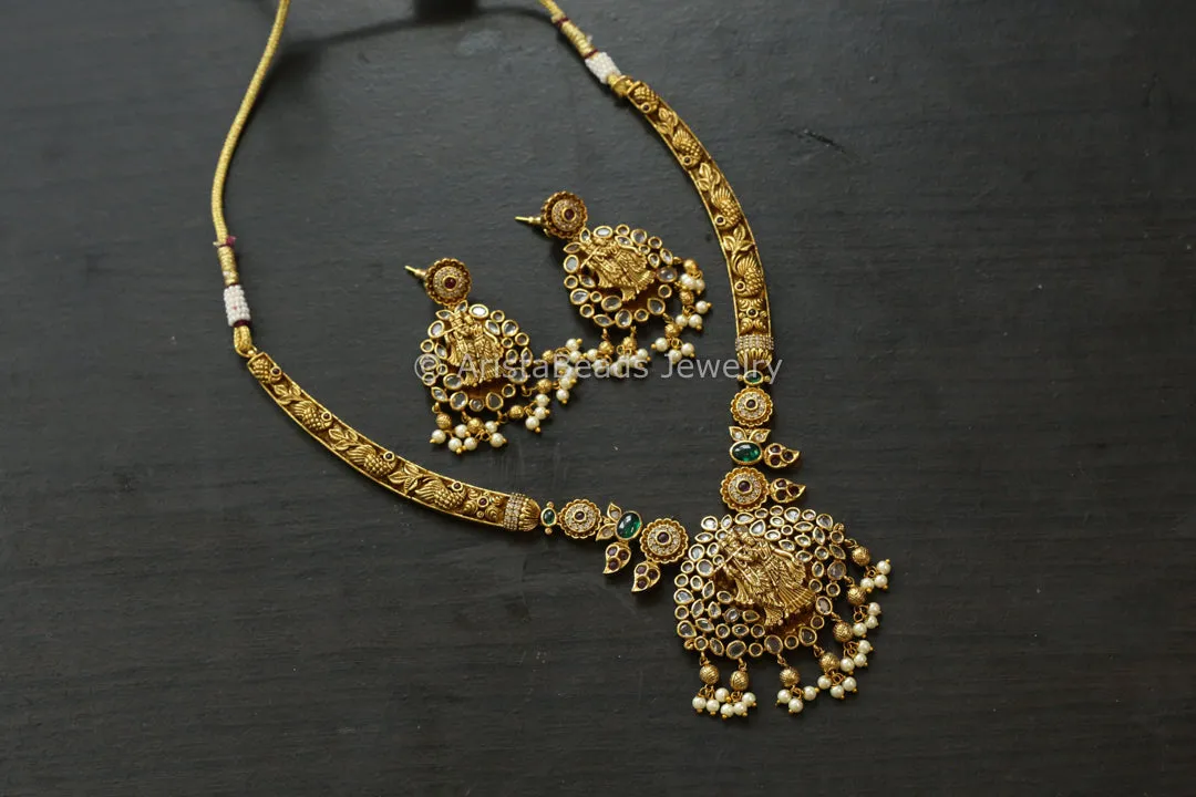 SriKrishna Temple Hasli Necklace Set