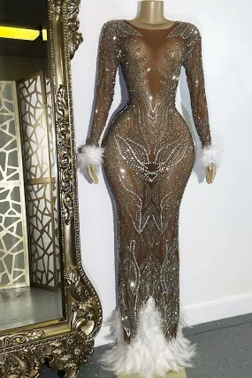 Taytum Diamante Feather Dress