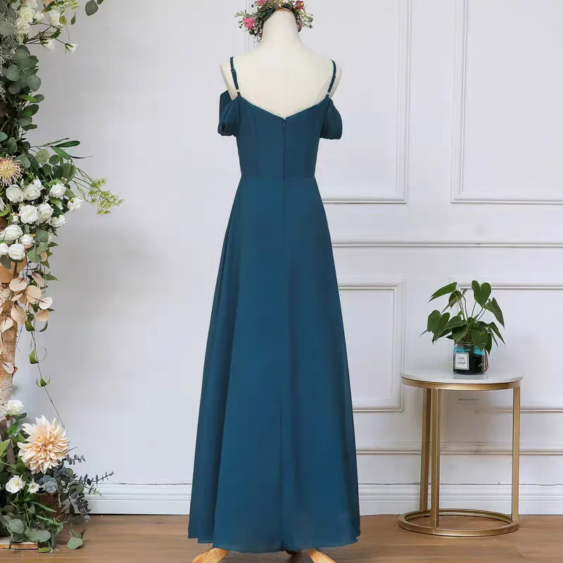 The Meralyn Bridesmaid Chiffon Off Shoulder Dress (Customisable)