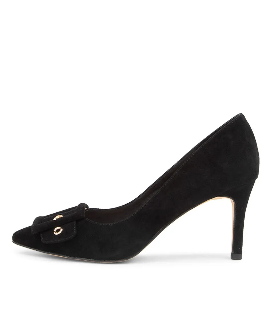 TOP END Babez Black Suede Heels