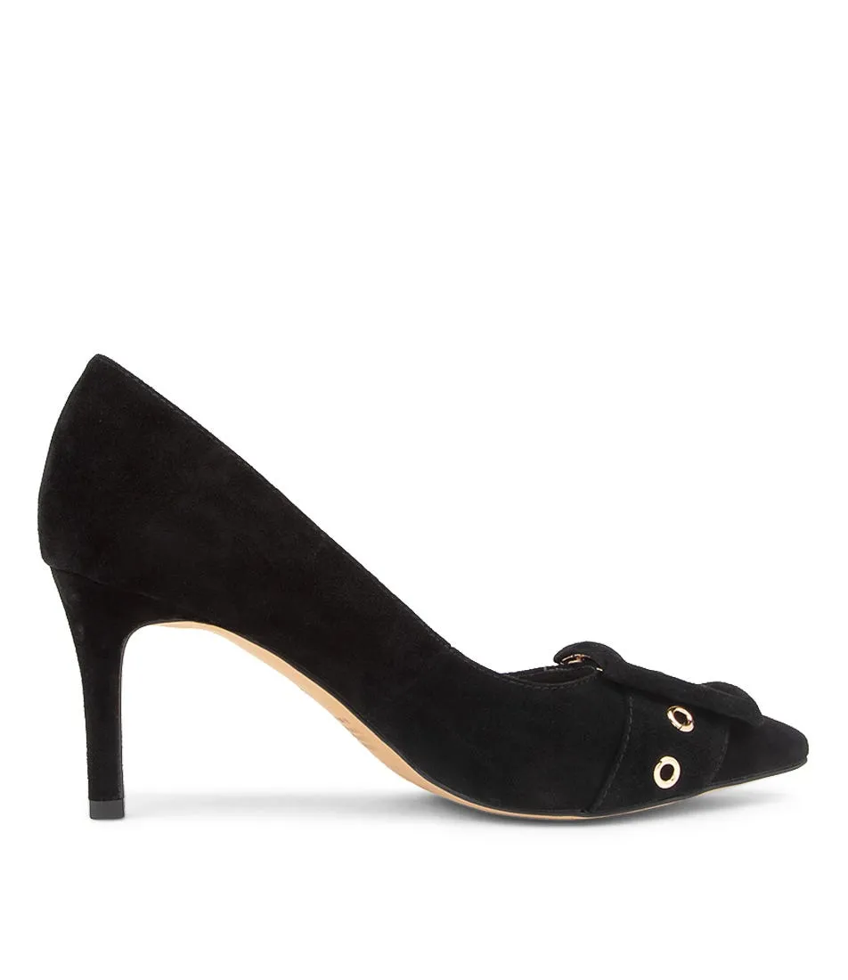 TOP END Babez Black Suede Heels