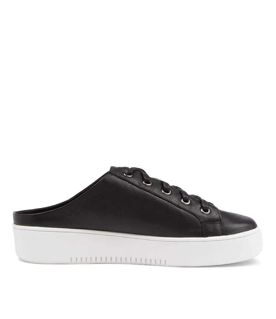 TOP END Larley Black Leather Sneakers White Sole