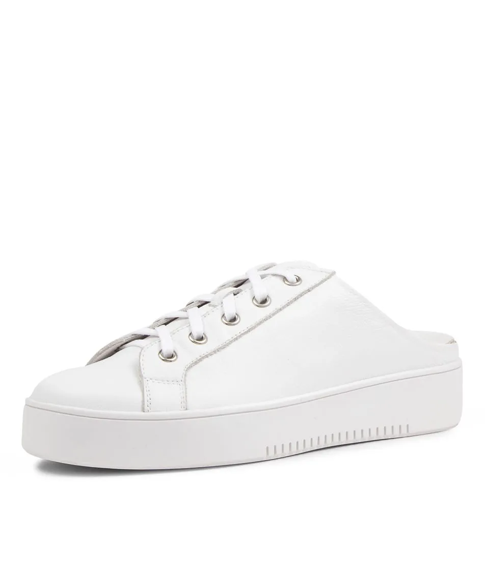 TOP END Larley White Leather Sneakers White Sole