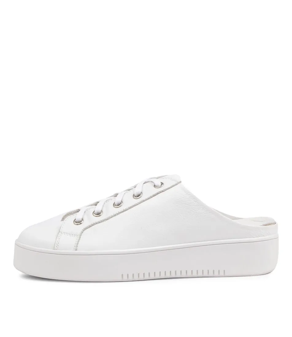 TOP END Larley White Leather Sneakers White Sole