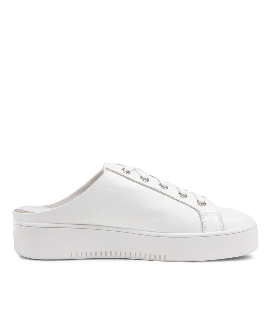 TOP END Larley White Leather Sneakers White Sole