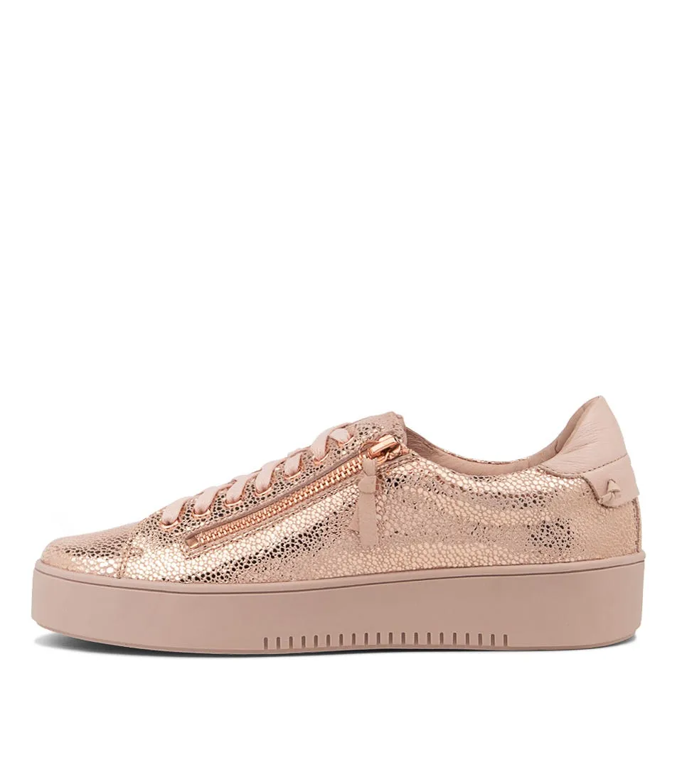 TOP END Lizzy Rose Gold Leather Sneakers