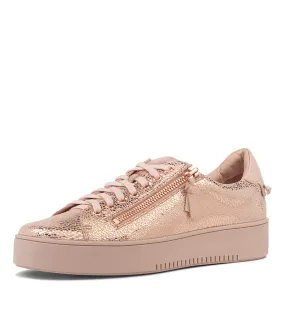 TOP END Lizzy Rose Gold Leather Sneakers