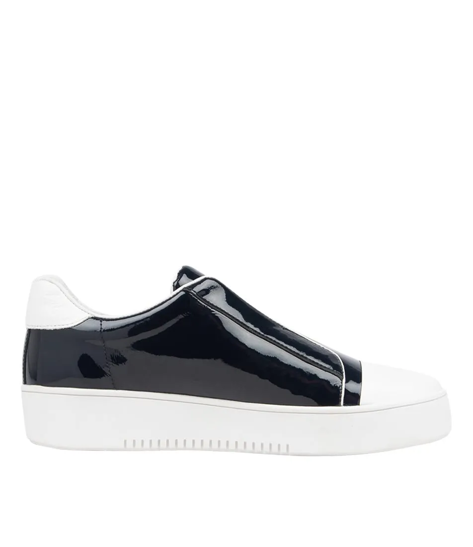 TOP END Lunda White Navy Leather Sneakers