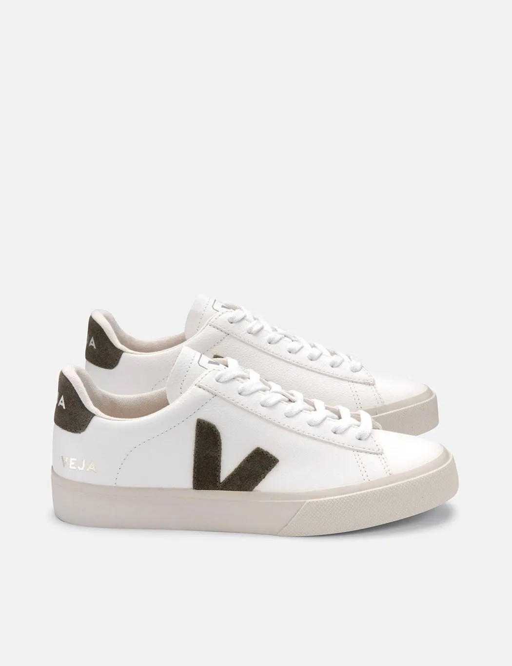 Veja Campo (Chrome Free) Trainers - Extra White/Khaki