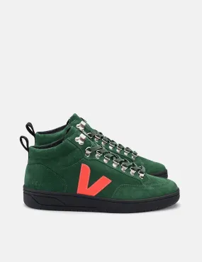 Veja Roraima Suede Trainers - Cypress/Orange Fluo