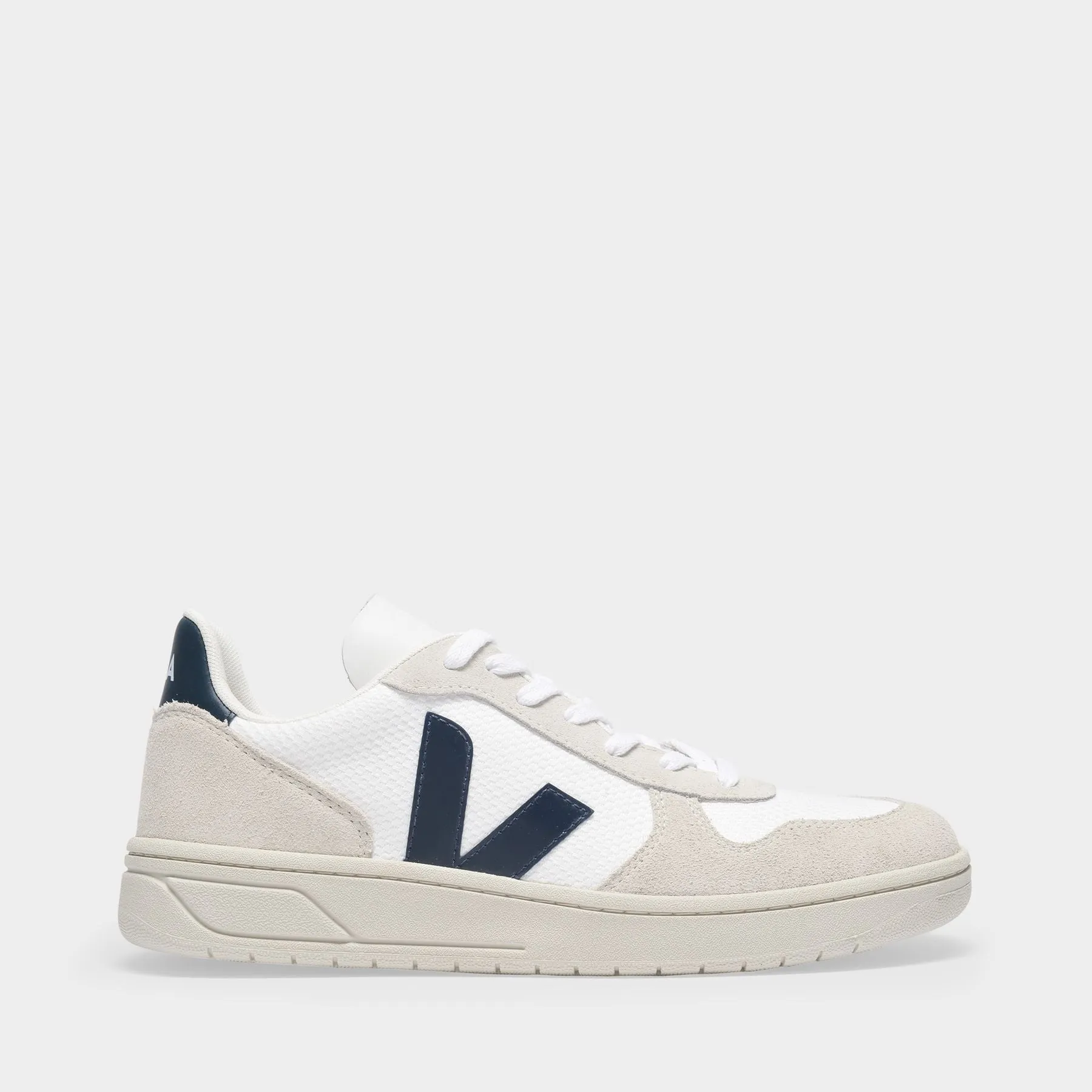 Veja  V-10 Sneakers in White and Blue B-Mesh