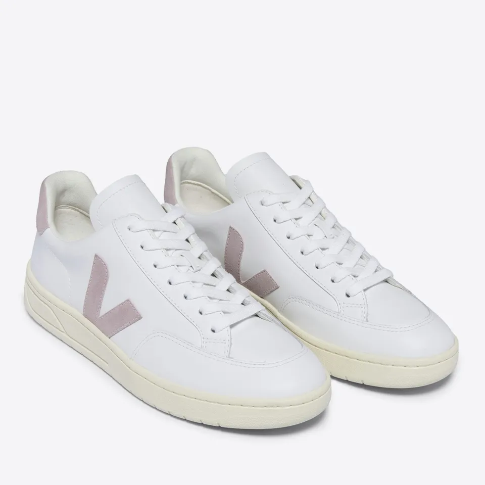 Veja Women's V-12 Logo-Appliquéd Leather and Suede Trainers - UK 4 | Coggles