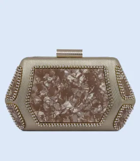 WB2501-GOLDEN-Women Snazzy Clutch