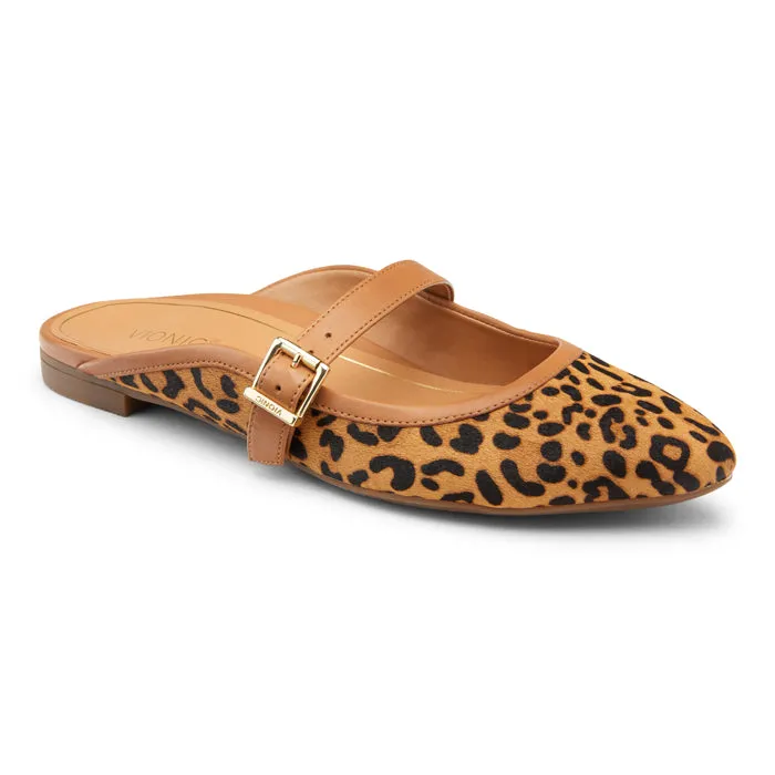Womens Vionic Esme Mary Jane Mule Tan Leopard