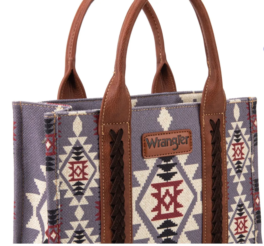 Wrangler Southwestern Print Small Canvas Tote/Crossbody - Lavender