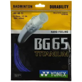 YONEX BG 65 Titanium Badminton String (Blue)